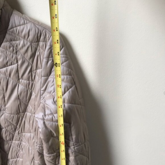 Jones New York Pearl Dual Tone Parka Jacket Coat Down Winter Cozy Tan Pockets M - Picture 11 of 16